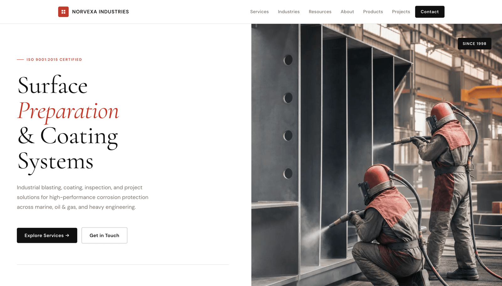 Industrial Services Website project preview