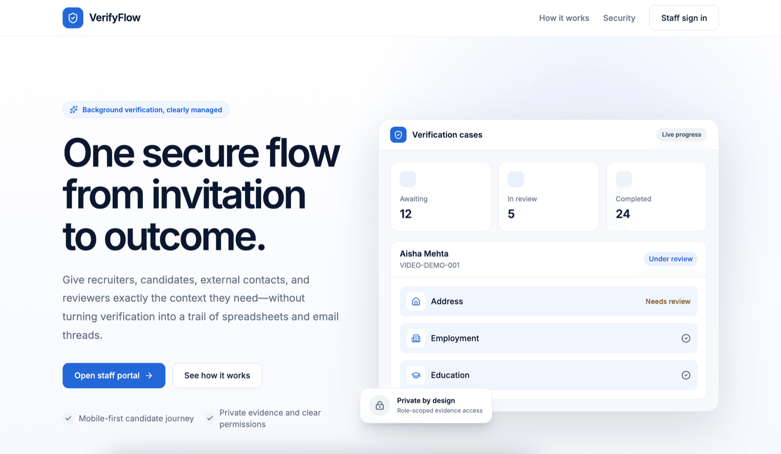 Veriflow project preview